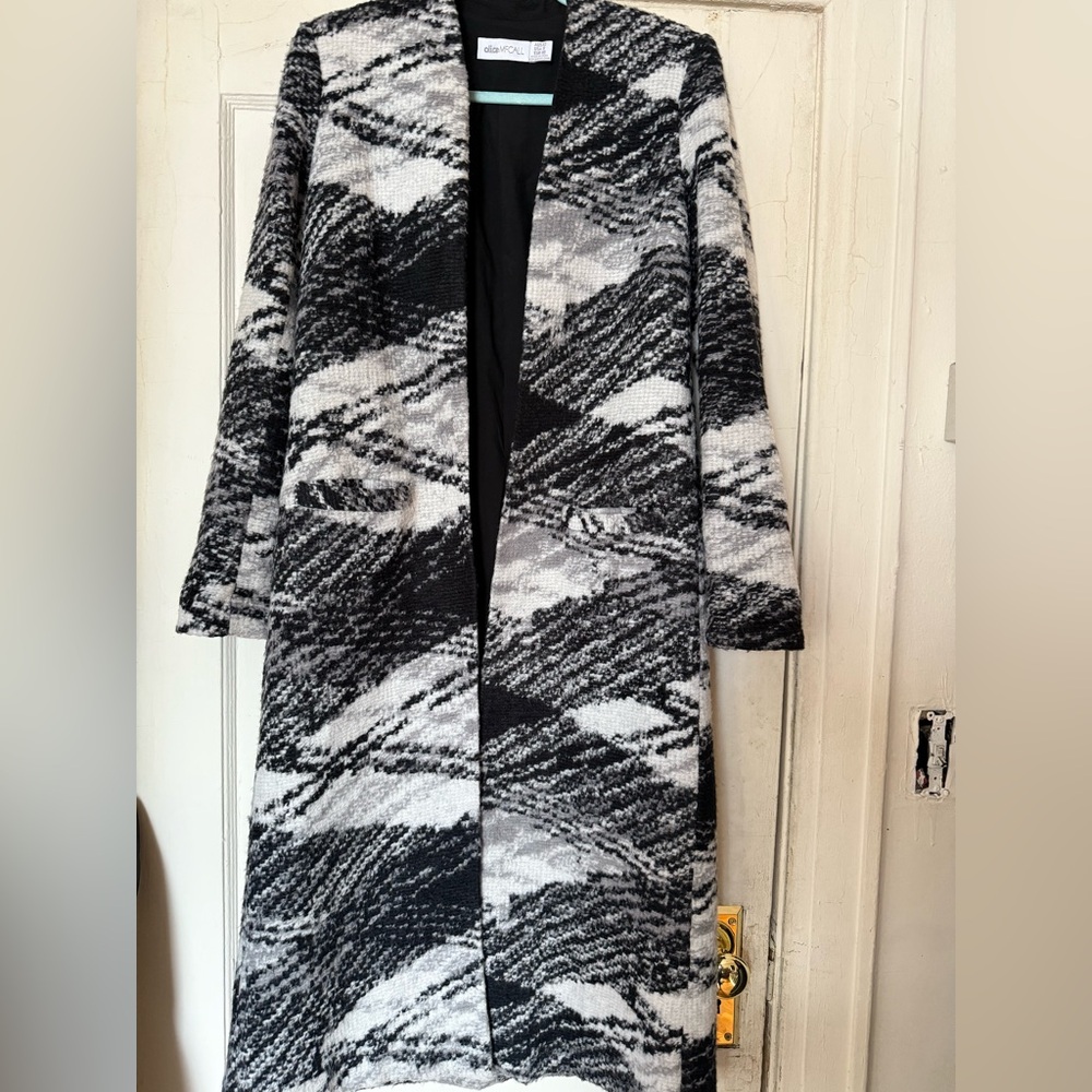 Alice McCall Monochrome Textured Coat